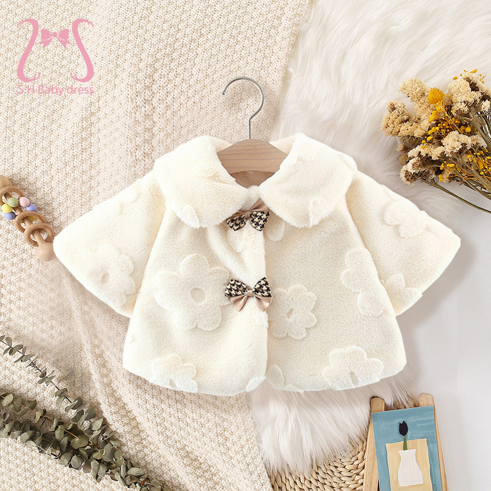 Baby Clothing H&M - Детское плюшевое пальто с бантом, на