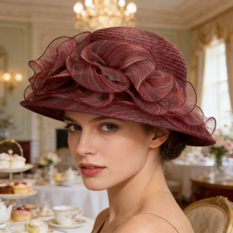 Sun Hat Wide Brim - Женская прозрачная шляпа из сетки от