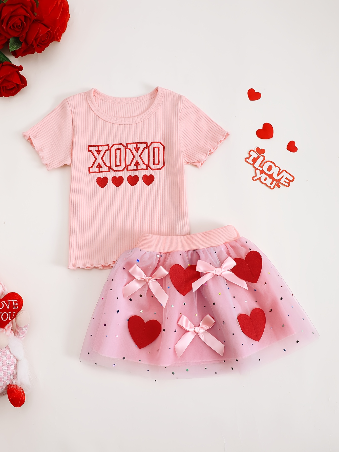 Xoxo Baby Clothing - Летний комплект для девочек: тюлевая юбка